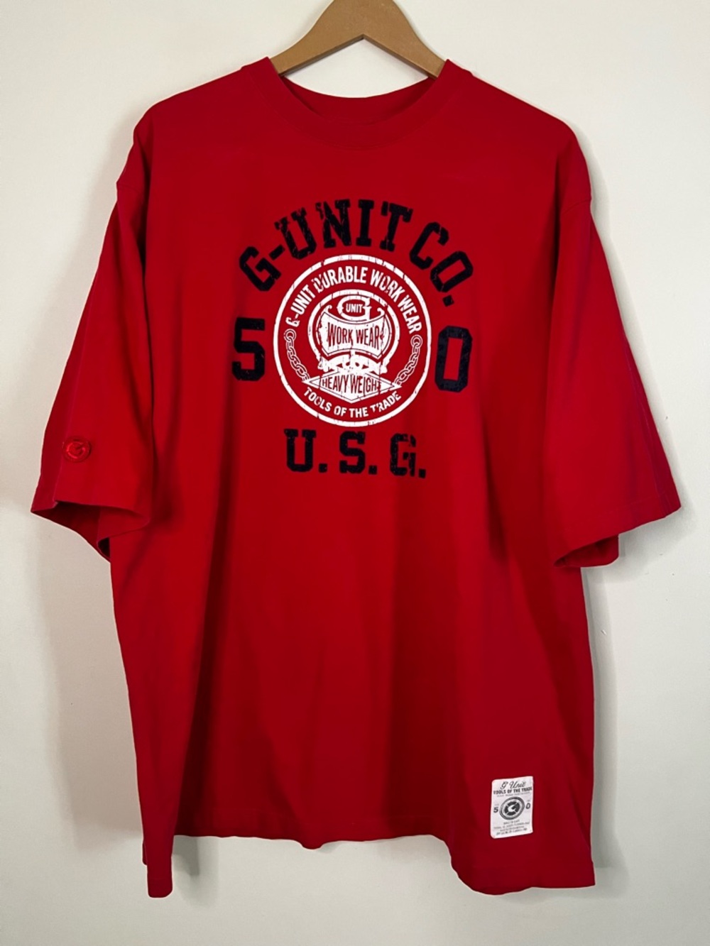Vintage Y2K G-Unit Work Wear Red T Shirt Size 2XL